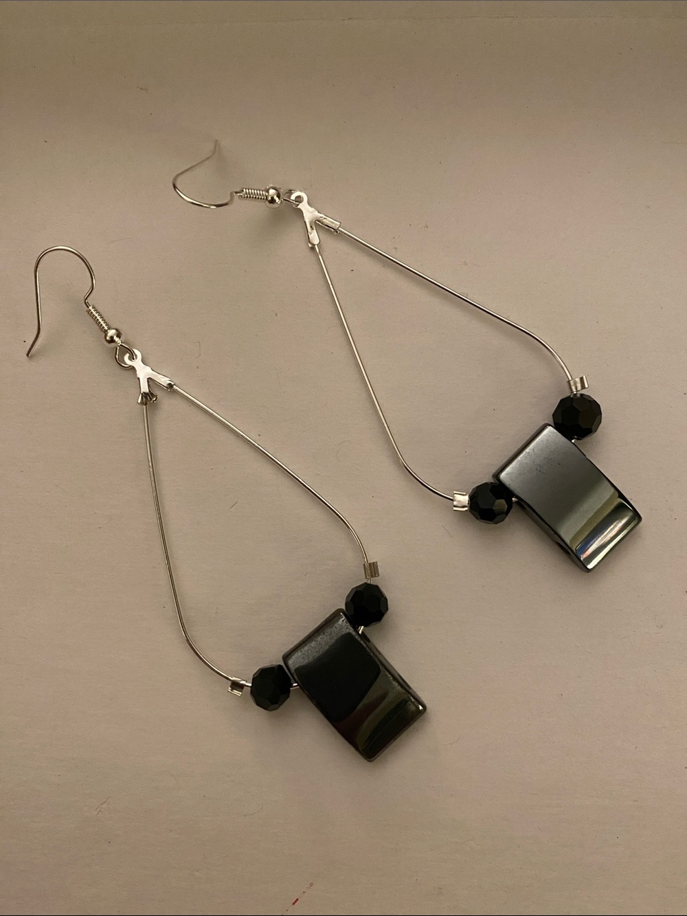 Black Hematite Drop Earrings